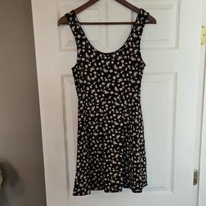 Forever 21 Floral Print Mini Dress - Black and Cream